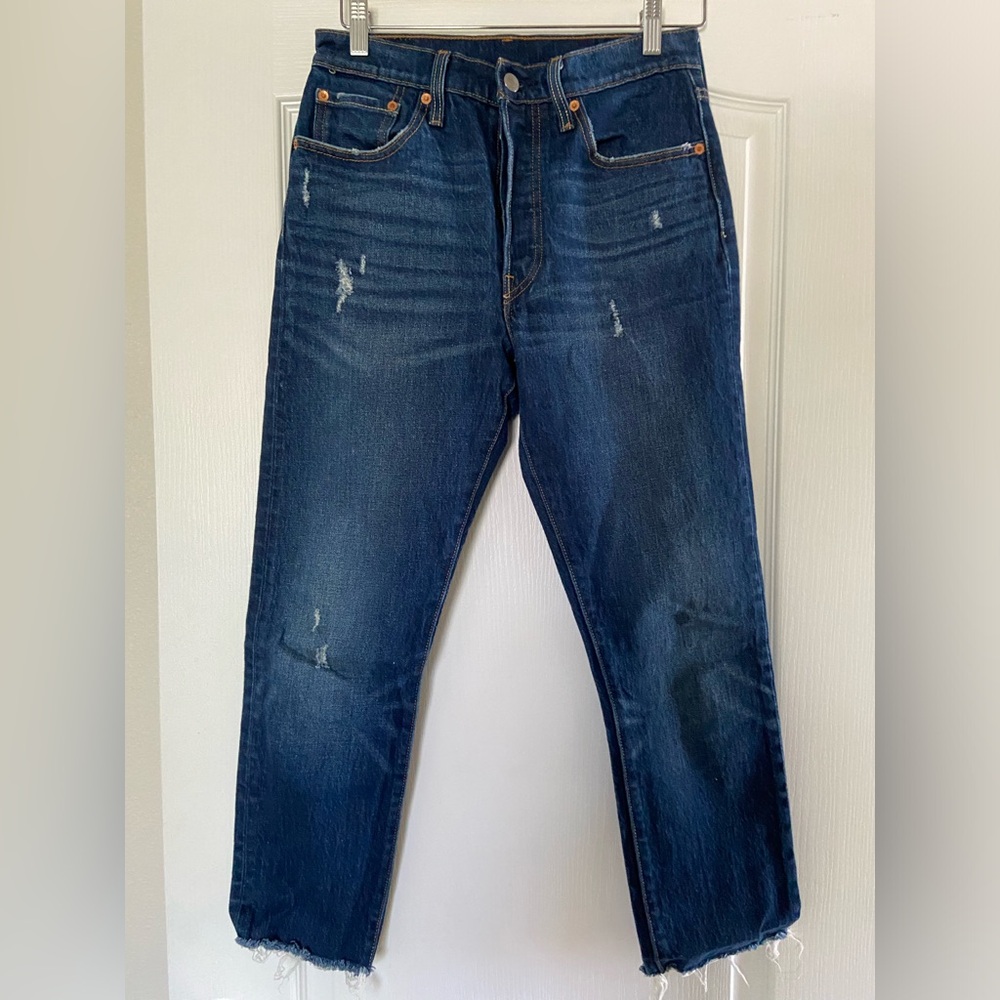 Levi’s 501 skinny song forever distressed hem